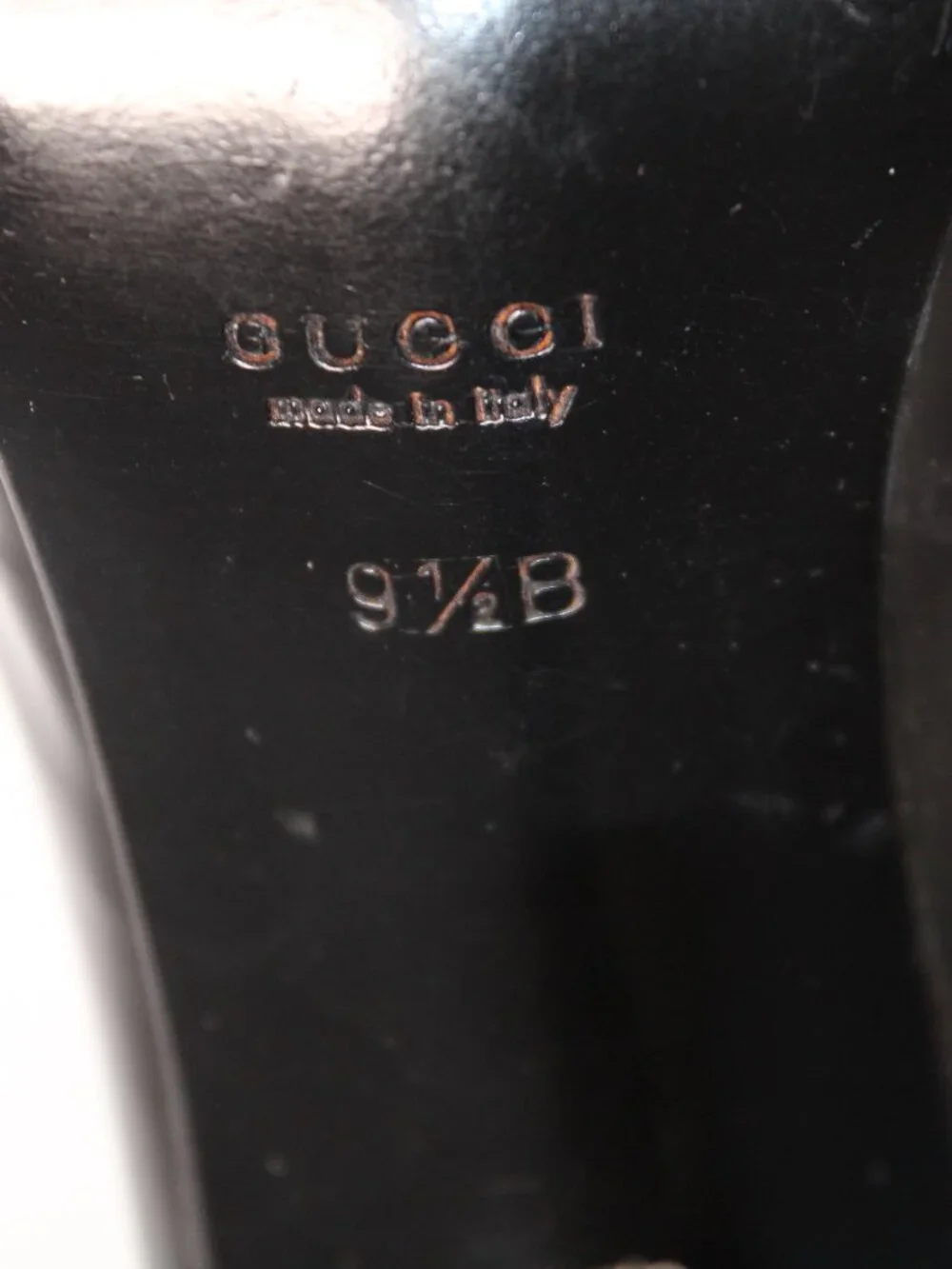 Gucci Black Leather Heels Mules Slip Ons Pumps 9.5